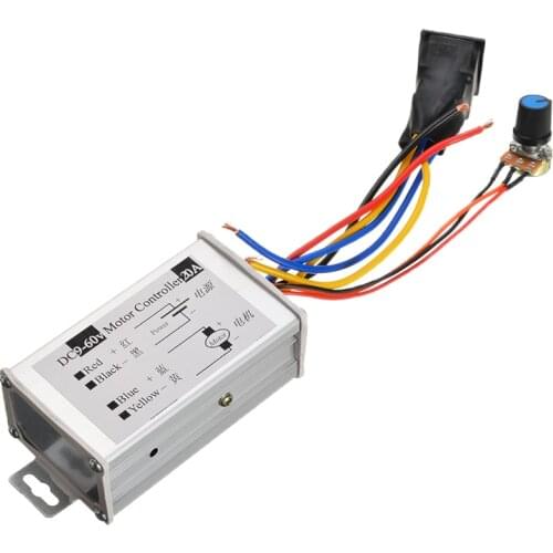 PWM DC Motor Speed Controller CW CCW Reversible Motor Speed Controller Regulator Driver 9-60V 12V 24V 36V 20A