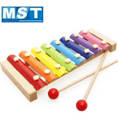8 Notes Wooden Hand Knocking Piano Xylophone Early Education Percussion Musical Instrument Toys Game For Children Development
