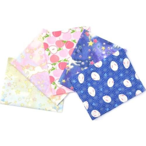 DIY 5pcs/lots 20x25cm Mix Pattern Unicorn Rabbit 100%Cotton Pur-cut Patchwork Fabric Bundle Sewing Quilting Crafts for Handmade