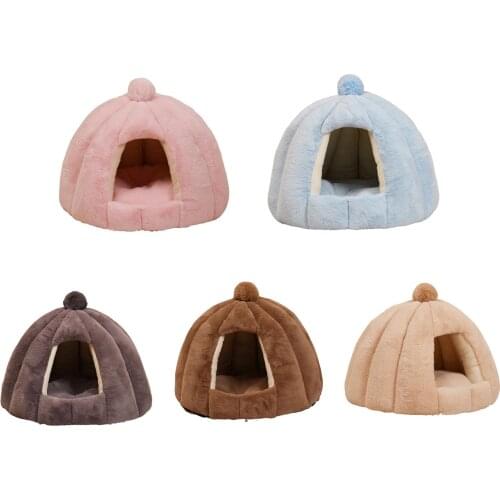 Medium-sized Pet House Dog Cat Cave Warm Dog Nest Round Kennel Semi-closed Cat Sleep Winter Mat Small Medium-sized Dogs Pet Nest