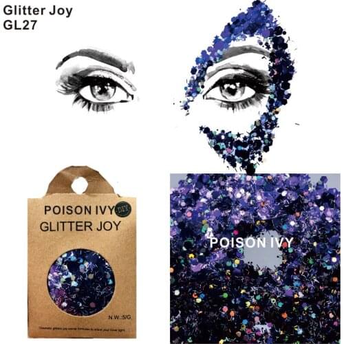 GL27 one pack of Poison Ivy Party Face Glitter Paillette Party Make Up Cosmetic Glitters Body Carnival Decor