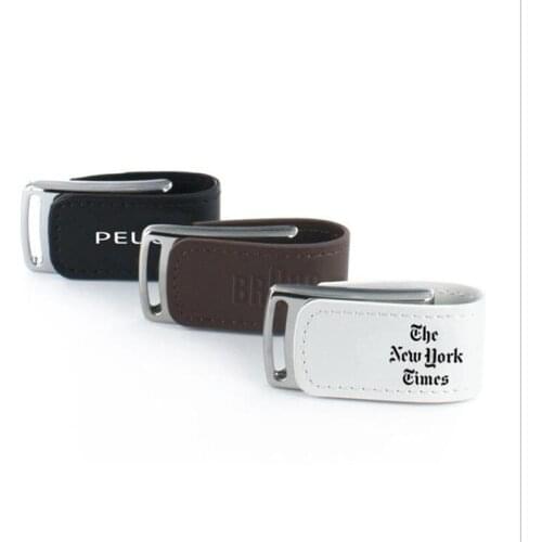 Custom Company Bank Hotel SPA Studio LOGO High Quality Shell Shape Leather USB 2.0 Memory Flash Stick Pen Drive