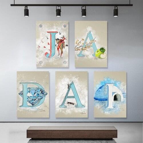 Word Ice Ant Apple Clown Diamond Canvas Prints Poster Wall Art Painting Living Room Pictures Home Decor Cuadros Modular No Frame