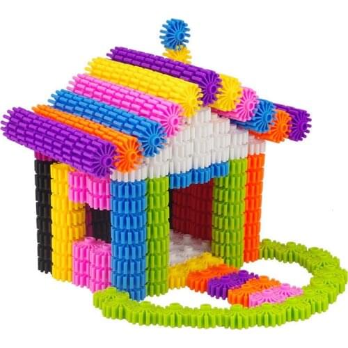 Kids Colorful Plastic Gear Construction Assembly Games Toys 3D Interconnect Insert Building Blocks Educational Toys for Children