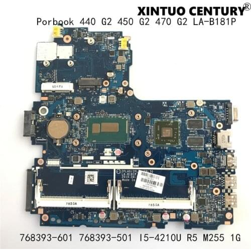 768393-601 768393-501 For HP Porbook 450 G2 440 G2 Laptop Motherboard LA-B181P Mainboard W/ i5-4210U 216-0858030 100% tested OK