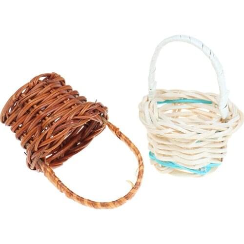 Mini Fruit Rattan Storage Box Rattan Weaving Storage Basket For Cosmetics Tea Picnic Basket Organizer White/Brown