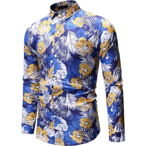 Mens Shirts 2019 New Arrival Mens Casual Plus-size Mens Long Sleeve Printed Shirts Fashion
