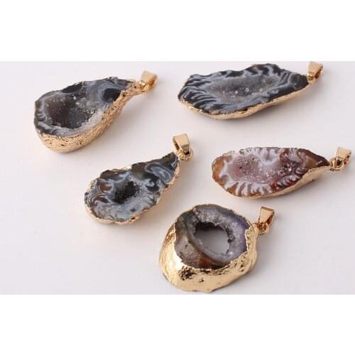Irregular Nature Stone Pendant DIY Necklace Bracelet Girl Gift