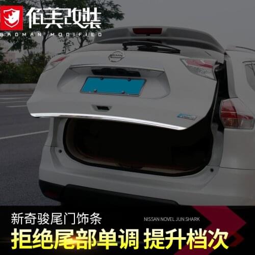 Tailgate Rear Door Bottom Cover Molding Trim Stainless Steel back door trim car Accessories for Nissan X-Trail X Trail2014-2019