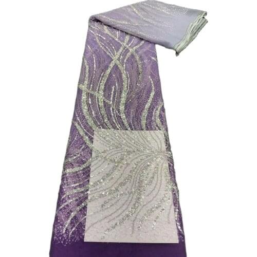 New Beads Mixed Sequins Design French Tulle Lace Sparkly Fabric JRB-13.21062007 Nigerian Lace Fabric for Fashion Show Dress