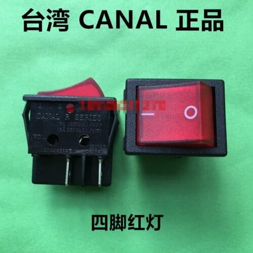 Original new 100% import rocker switch R210-1C5L-BR R210-1C5L-BG 4pin 16A250V/125VAC 32*25 red green lamp warping switch