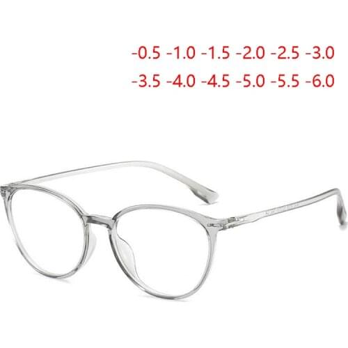 TR90 Oval Myopia Glasses With Degree Women Men Student Nearsighted Glasses Female Prescription Eyewear -0.5 -1.0 -1.5 To -6.0