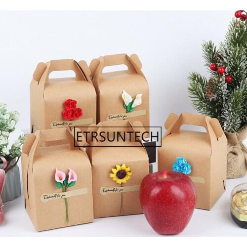 200pcs Creative Suitcase Design Gift Bags Kraft Paper Packaging Box Favor Box Wedding Party Christmas Apple Gift Candy Box