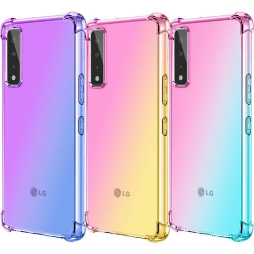 Half Transparent Gradient Phone Case For LG Stylo 7 5G Airbag Corners Soft Silicon Cover For LG Stylo 6 5 Shockproof Back Cover