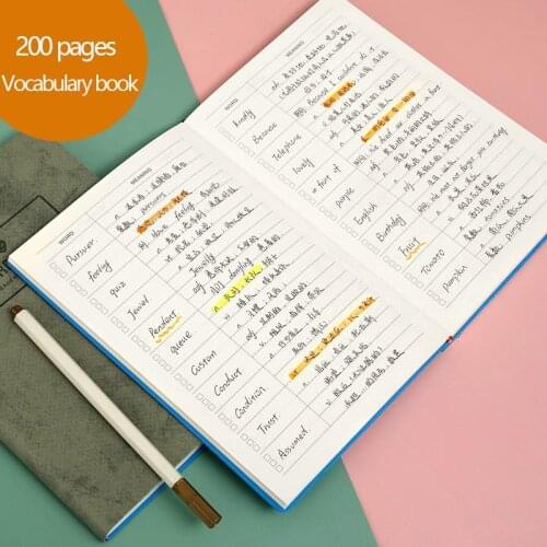 PU Imitation leather vocabulary notebook thickened A5 small fresh vocabulary memory Libretas Zeszyt Caderno Lined Notebook