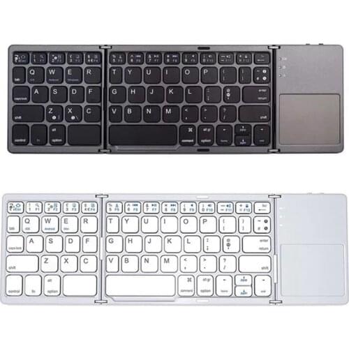 Bluetooth Keyboard Wireless Three Fold Keyboard Computer Ultra Thin Portable Keyboard Support Android Windows