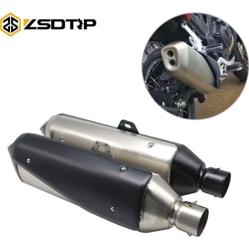 ZSDTRP- 60mm Motorcycle Exhaust Muffler Pipe Escape Moto For BMW G310 GS G310R R1200 GS for Honda NC750X CBF1000 CRF1000L
