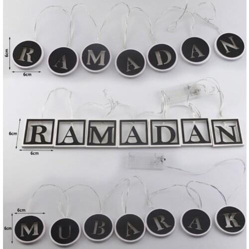 Eid Mubarak Decoration LED String Light Night Lamp Hanging Ramadan Islamic Party