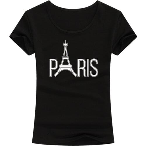 2021 Summer New Fashion Short Sleeve Cotton T Shirt Women Harajuku Paris Tower Printed T-shirt Femme Clothing Hip Hop Tops