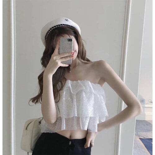 Women Tanks Tops Sequined Summer Bra Top Womens Top Camis Crop Top For Women