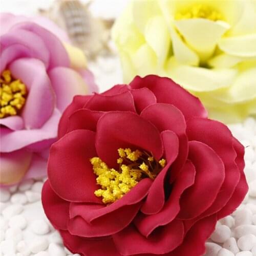 10PCS 7.5cm Velvet Peony Artificial Flower Heads DIY Wedding Wreath Birthday Party Festive Gift Box Decor Food Photography Props