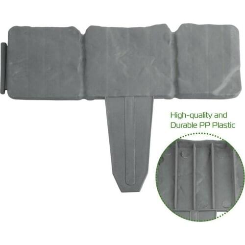 10pcs Dark Grey Lawn Garden Border Stone-Style Hammer Palisade Trellis