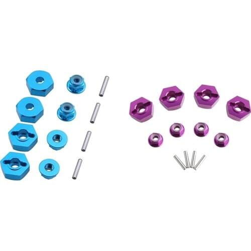12mm Aluminum Wheel Hex Drive Hub Adaptor (4P) & M4 Locknut (4P) RC Model Car Parts for RC Hobby Cars