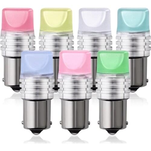 2 Pcs 1156 1157-COB Sharp Lens Strobe Super Bright LED Car Tail Brake Bulb Turn Signals Auto Reverse Lamp Daytime Running Light