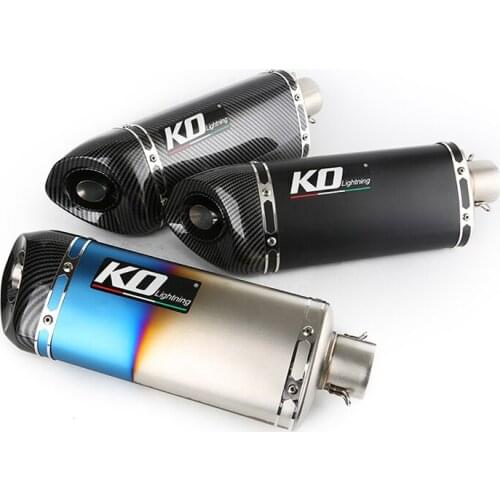 51MM Motorcycle Exhaust Muffler Pipe Stainless Steel Rear Escape with Removable DB Killer Scooter Dirt Bike ATV Silencers 395mm