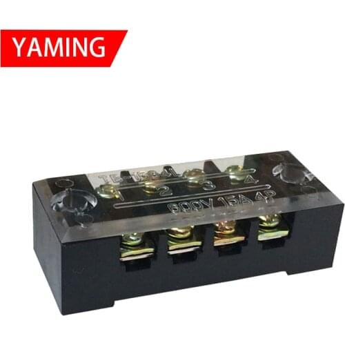P97 600V 15A TB-1504 Panel Mount Fixed Barrier 4 Position Terminal Block Connector 8 screws terminator terminales
