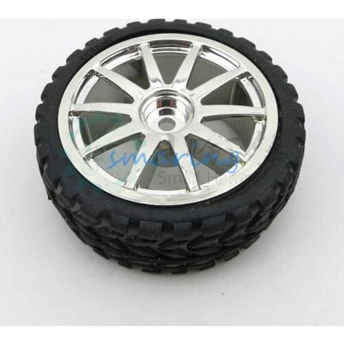65mm Rubber Hub Hexagonal Hole Wheel Tire DIY Toy Model Accessory For Line Patrol Car Smart Car Robot