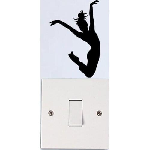 Girl Dancer Gymnast Vinyl Home Wall Decals Light Switch Stickers 5WS1467