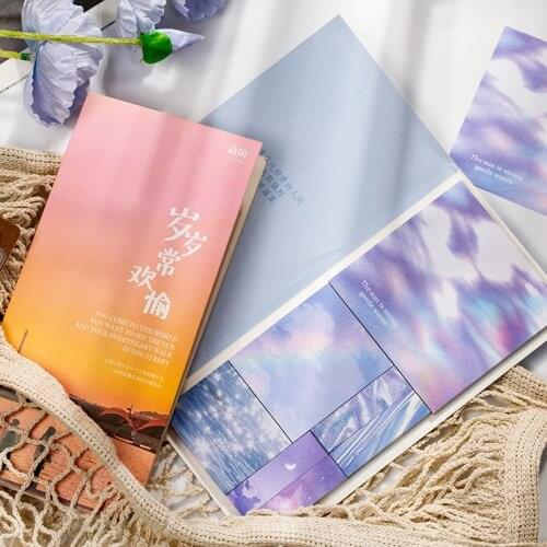 Dimi 4Styles Rainbow&Younger&Walk in the Street Styles Combination Notepad 30Pcs/style with 4Sizes for Deco Stationery memo