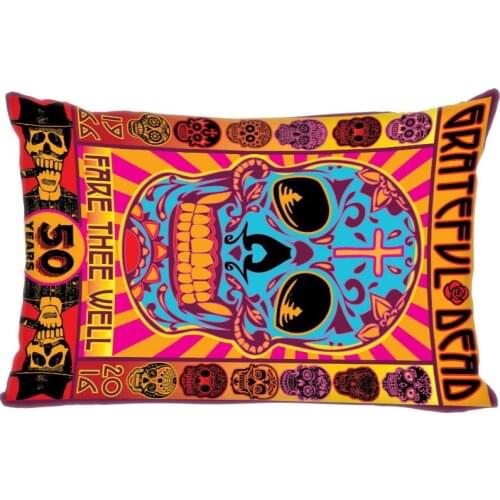 Hot Sale Custom Double Sided Pillow Slips Grateful Dead Rectangle Pillow Covers Bedding Comfortable Cushion