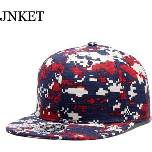 JNKET Fashion Camouflage Hip Hop Caps Men Women‘s Baseball Cap Snapbacks Hats Flat Brim Cap Outdoor Sports Sunhat Baseball