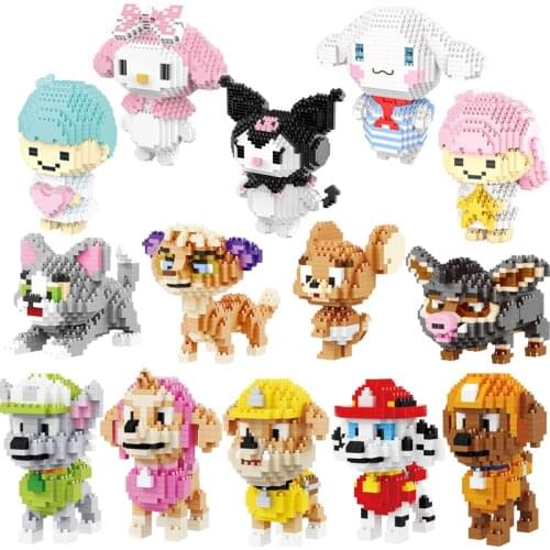 Cartoon Diamond Mini Building Blocks Animal Anime Toy Bricks Dog Cat Bird Panda Pig Bear Rabbit Duck Series for Children Gifts