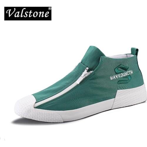 Valstone Autumn casual Zip shoes for men ankle boot mens sneakers casual Hard-Wearing non-slip outsole green khaki black shoes
