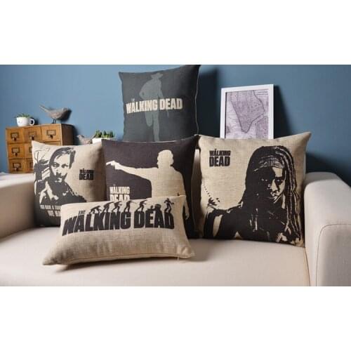 Walking Dead pillow cover, cartoon creative American TV Series Walking Dead series throw pillow cover wholesale