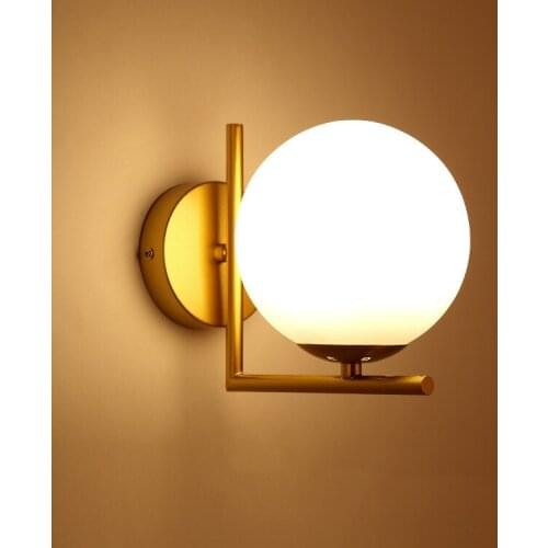 Nordic led glass ball arandela wall light bathroom light espelho monkey lamp living room lamp beside lamp