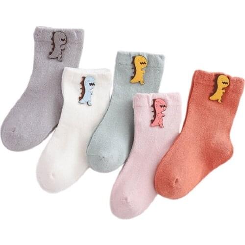 Baby Socks Dinosaur Socks 0-3 Years Qld Childrens Socks Pure Cotton Boneless Newborn Baby Socks