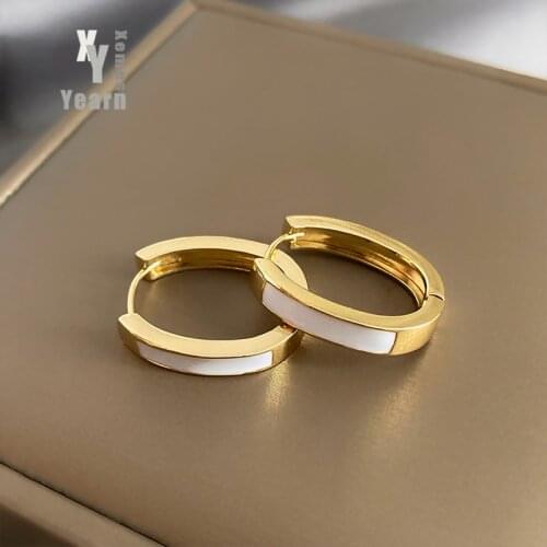 2021 New High-Grade Metal Oval Gold Earrings For Woman Korean Fashion Jewelry Simple Delicate Accessories For Gothic Party Girls