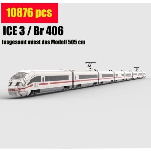 New MOC - ICE 3 / Br 406 car Passenger Train Sets fit MOC-38302 German train technic city Model Building Blocks Toy Gift kid