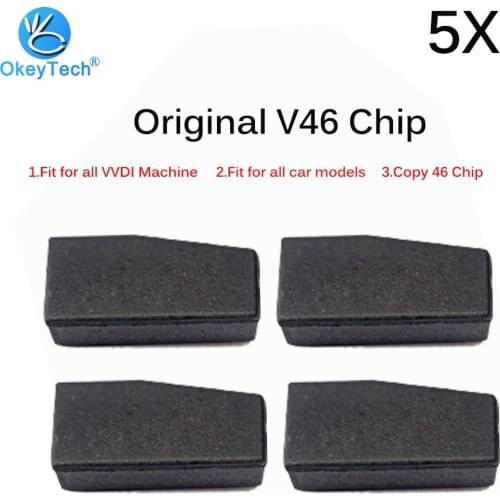 OkeyTech 5pcs/lot Original V46 Transponder Cloner Car Key Chip Copy 46 Chip Support All VVDI Programmer Key Tool For All Mode