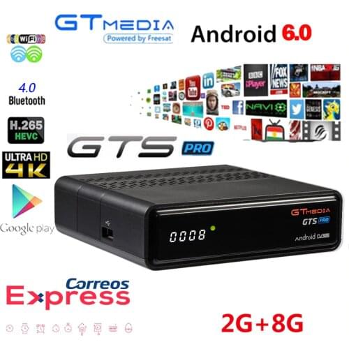 Android 4K 3D Smart IPTV BOX GTMEDIA GTS PRO Satellite Receiver DVB-S2 H.265 2.4G Wifi Media Player TV Receiver Box Play Store
