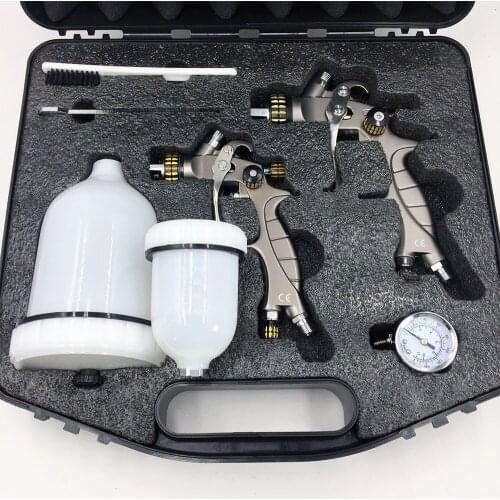 SAT1215-2K HVLP Spray Gun Car Face Paint Gun 1.4mm/1.0/1.3mm Nozzle 2 in 1 HVLP Pneumatic Painting Spray Gun