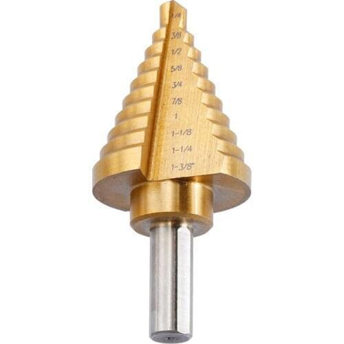 Step Drill Cone Drill Bits, High Speed Steel 10 Steps 1/4 to 1-3/8 inch