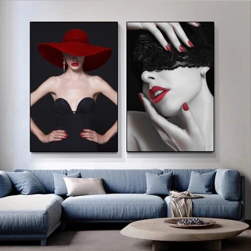 Modern Art Figure Painting Beauty Portrait Canvas Painting Poster and Print Cuadros Wall Art Picture for Living Room Home Decor