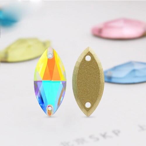 Crystal Flatback Sew-on Rhinestones Strass Glass for Diy Craft Christmas/Clothing Garment Decoration Jewelry Sew