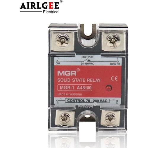 Solid state relay MGR-1 A48100 SSR-100AA 100A 70-280VAC 24-480VAC AC-AC Single phase solid state relay
