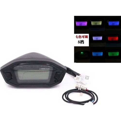 Motorcycle Universal LCD Digital Backlight Odometer Speedometer Tachometer Gauge Cruiser Chopper Dirt bike Touring